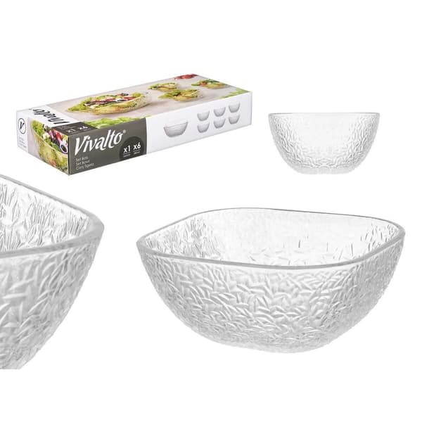 Edénykészlet Vivalto TP70165IC/BH Transparent Glas 20 x 20 x 8 cm 10,3 x 10,3 x 5,5 cm (4 antal)