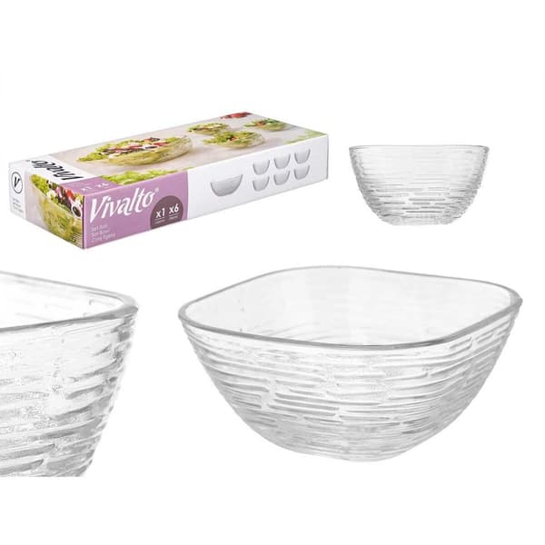 Edénykészlet Vivalto TP70165L/BH Transparent Glas 20 x 20 x 8 cm 10,3 x 10,3 x 5,5 cm (4 antal)