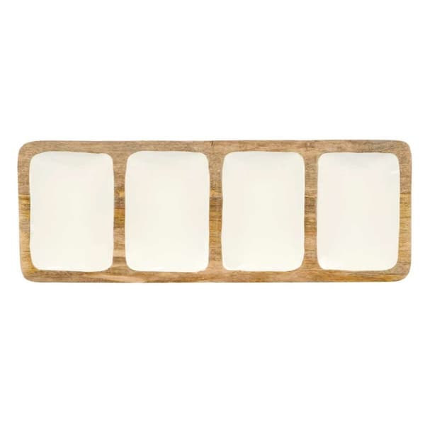 Bricka med fack MALI941 W Vit 46 x 3 x 17 cm (6 antal)