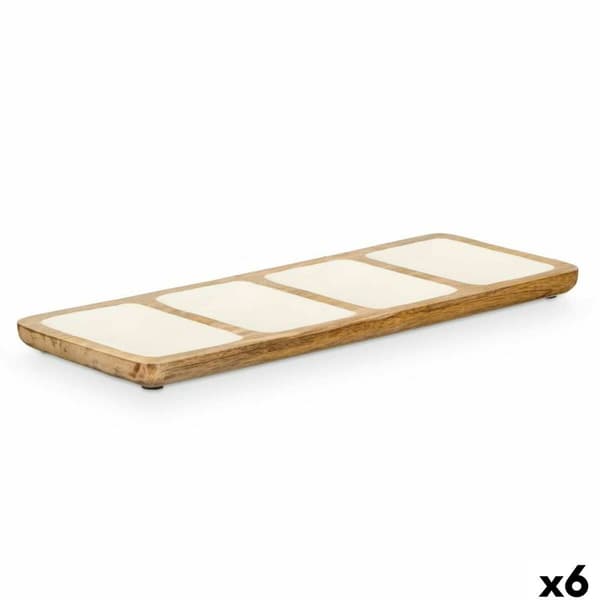 Bricka med fack MALI941 W Vit 46 x 3 x 17 cm (6 antal)