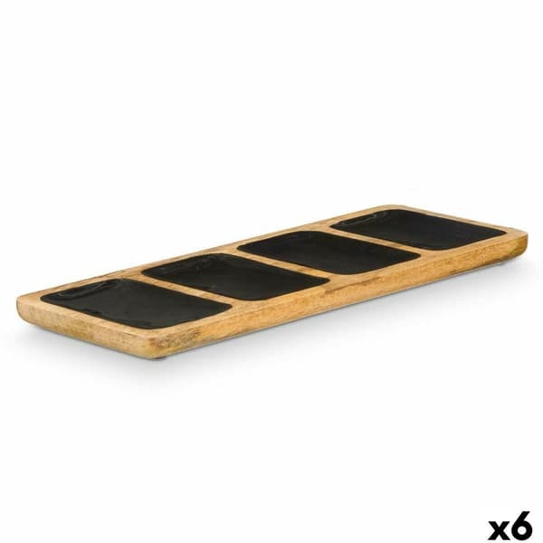 Bricka med fack MALI-941 B Svart 46 x 3 x 17 cm (6 antal)