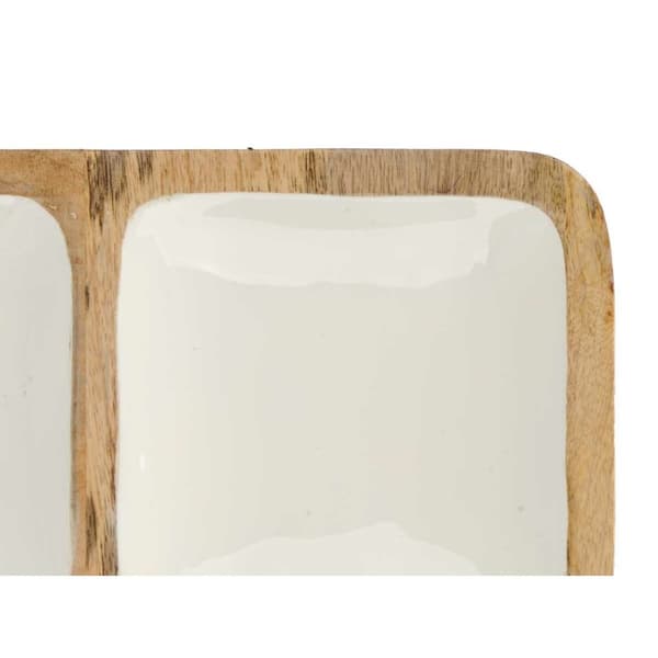 Bakke med Rum MALI-991 W Hvid 29,5 x 3 x 29,5 cm (6 enheder)