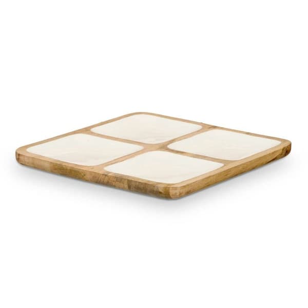 Bakke med Rum MALI-991 W Hvid 29,5 x 3 x 29,5 cm (6 enheder)