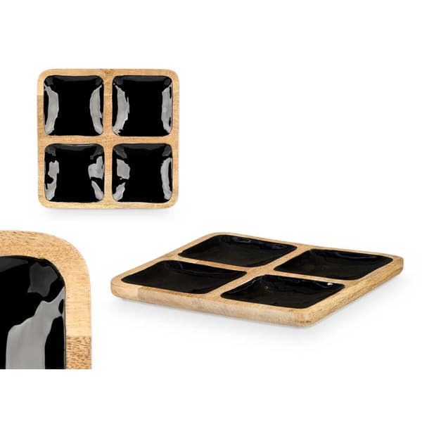 Bakke med Rum MALI-991 B Sort 31 x 3 x 31 cm (6 enheder)