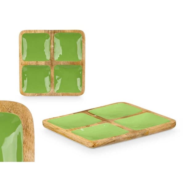 Bakke med Rum MALI-991 G Grøn 31 x 3 x 3 cm (6 enheder)