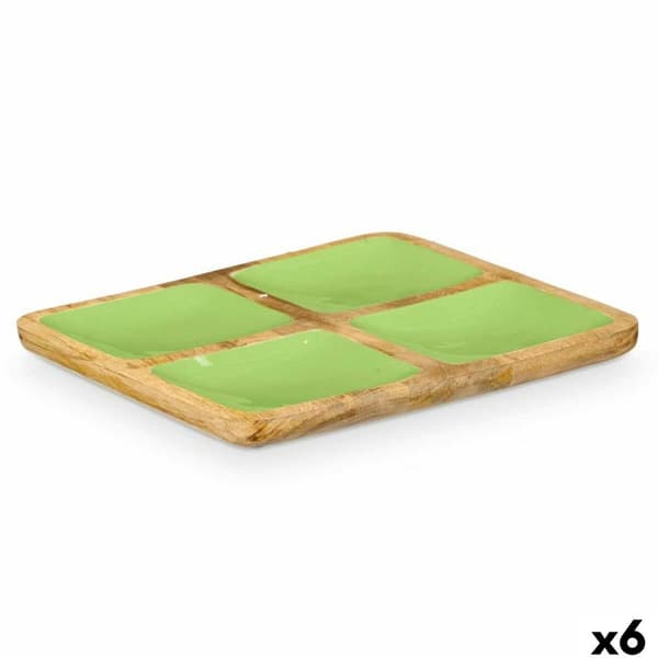 Bakke med Rum MALI-991 G Grøn 31 x 3 x 3 cm (6 enheder)