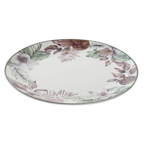 Plosek krožnik DKD Home Decor Cvetlice Porcelæn (27 x 27 x 2 cm)