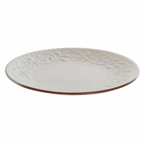 Lapostányér DKD Home Decor Beige Brun Stengods (21 x 21 x 2.5 cm)