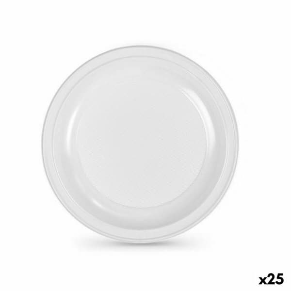 Sarja kierrätettäviä lautasia Algon Valkoinen Muovinen 25 x 25 x 1,5 cm (12 osaa)