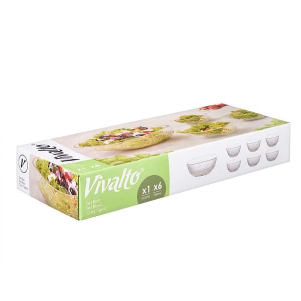 Edénykészlet Vivalto TP70165BK/BH Transparent Glas 20 x 20 x 8 cm 10,3 x 10,3 x 5,5 cm (4 antal)