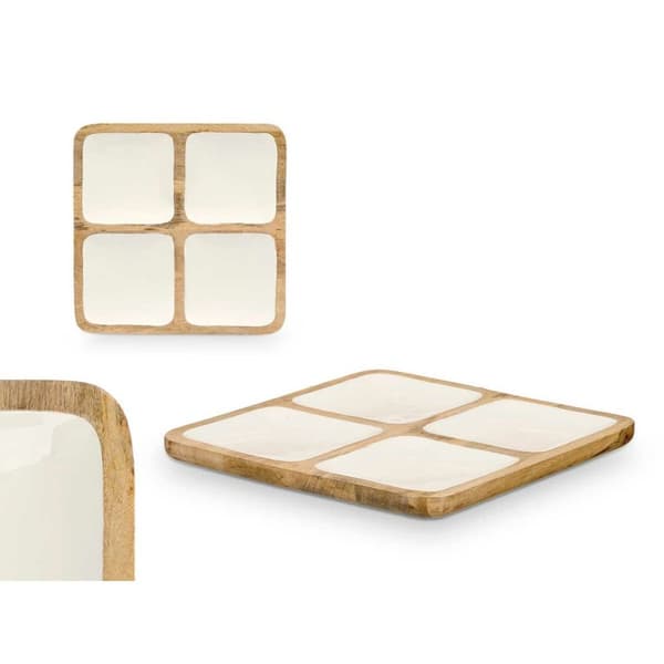 Bricka med fack MALI-991 W Vit 29,5 x 3 x 29,5 cm (6 antal)