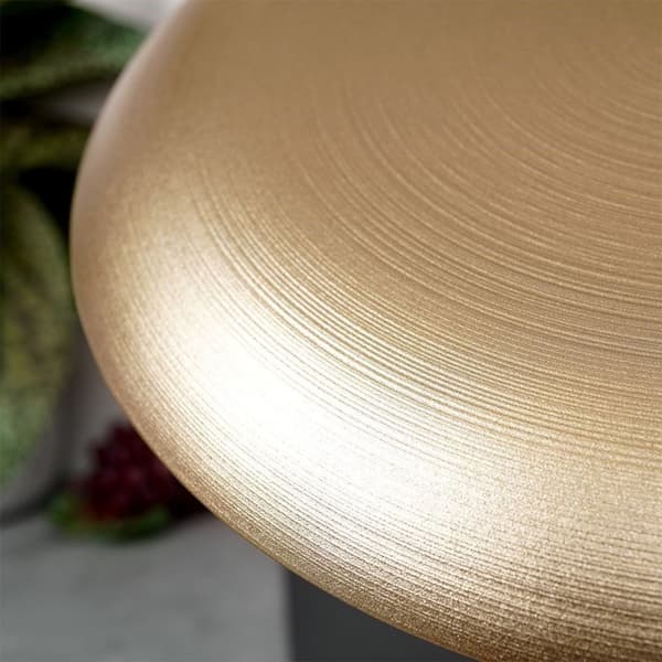 Flad middagstallerken, lavvandet, stor, glas, guld/tallerken, 32,5 cm