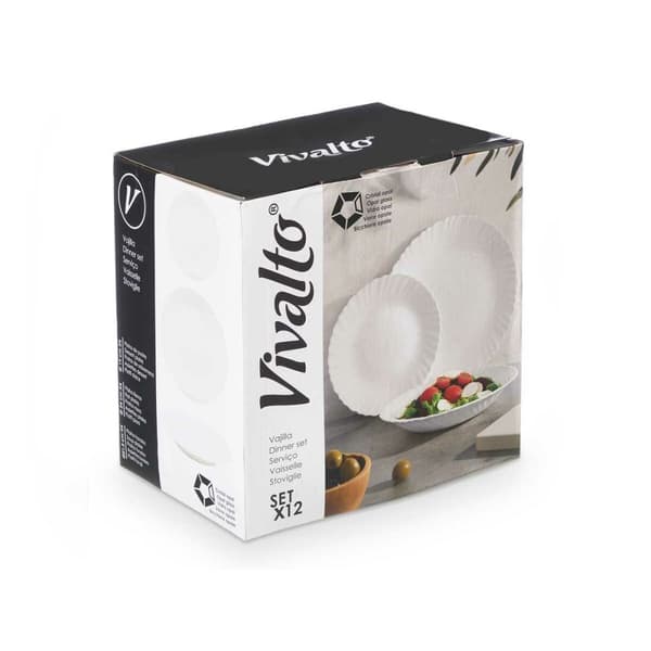 Madlavningssæt Vivalto F-LXP95-75-F-LSP85 Hvid Opalglas (2 enheder)