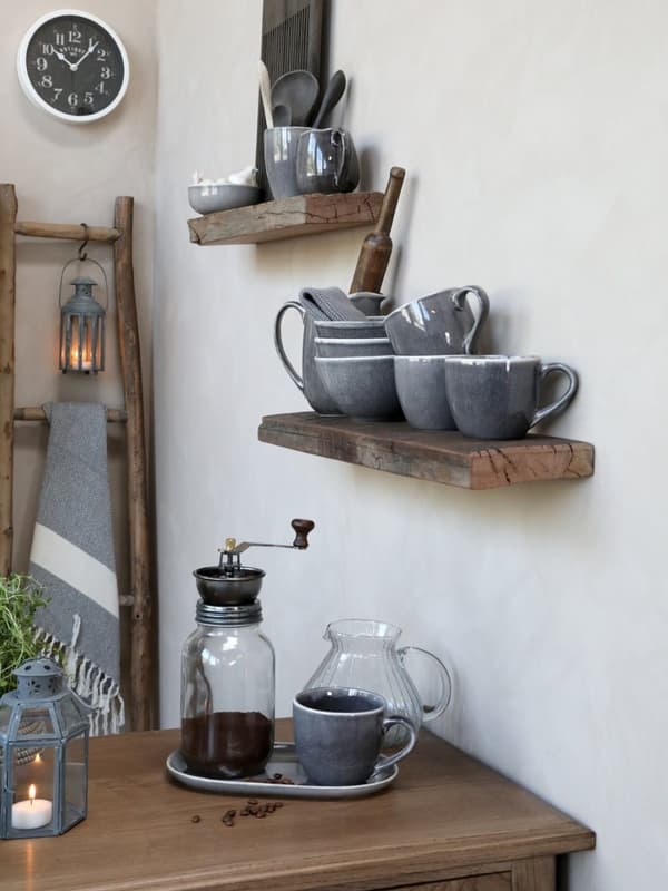Calais Fat avlångt 25x15 cm Grå 4-pack Chic Antique