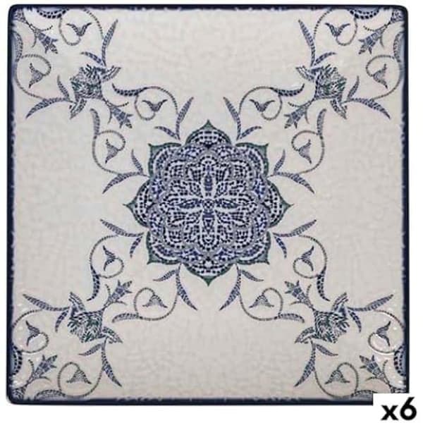 Middagstallrik - LA MEDITERRÁNEA - Rosetta - Flerfärgad - Set om 6 - 24 x 24 x 2 cm