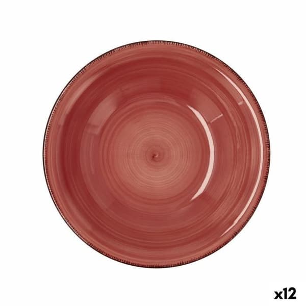 Quid Vita Röd keramisk djup tallrik (ø 21,5 cm) (12 enheter)