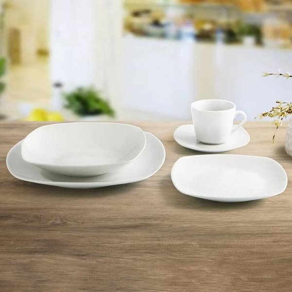 Quid Novo Vinci vit keramisk djup tallrik (20,5 cm) (förpackning 6x)