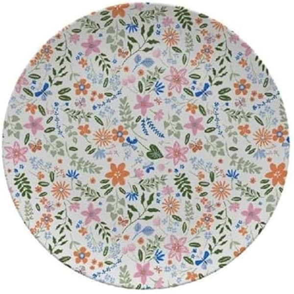 Middagstallrik - Versa - Blommor - Ø 25 cm - RPET polyeten - Flerfärgad