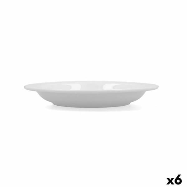 Bidasoa Glacial White Ceramic Deep Plate (23 cm) (Pack 6x)