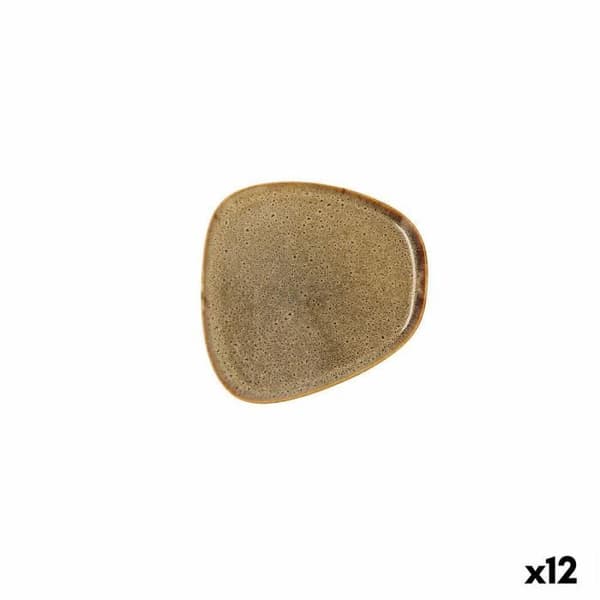Bidasoa Ikonic keramisk brun mattallrik (14 x 13,6 x 0,8 cm) (Förpackning 12x)