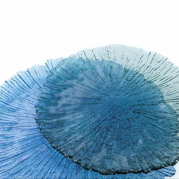 Quid Mar de Viento mattallrik i turkos glas (Ø 32 cm) (förpackning 6x)