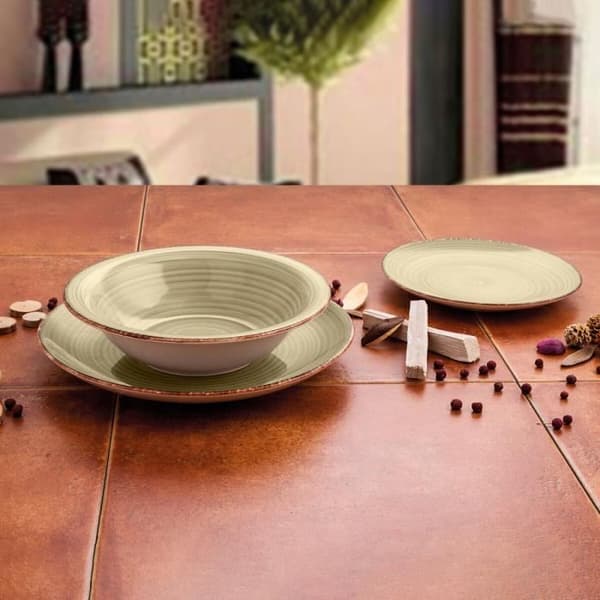 Efterrättstallrik Quid Natura Vita Ceramic Green (19 cm) (12 enheter)