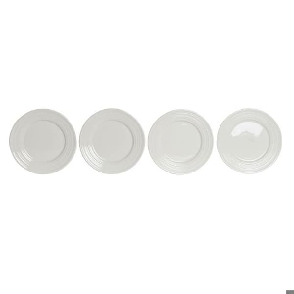 Tallrik - DKD Home Decor - Vit - Porslin - Set om 4 - Mått 19x19 cm