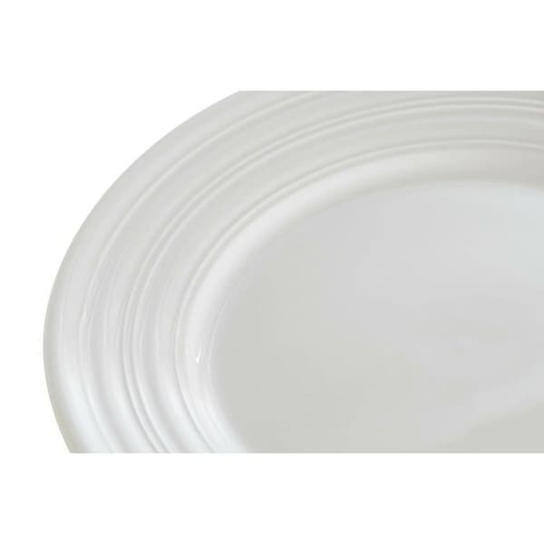 Tallrik - DKD Home Decor - Vit - Porslin - Set om 4 - Mått 19x19 cm