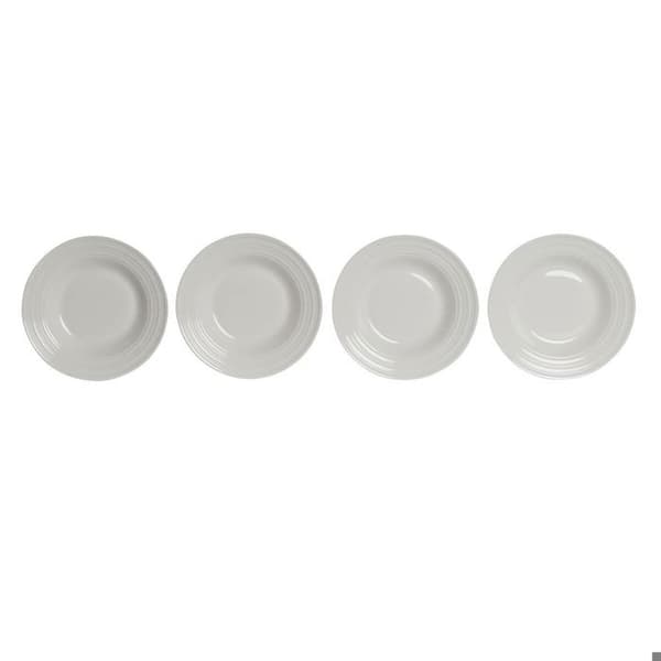 Djuptallrik - DKD Home Decor - Set om 4 - Porslin - Vit - Ej mikrovågssäker