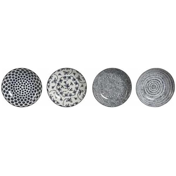 Djup tallrik - MÄRKE - Dekorerat sortiment - Porslin - 20 cm - Set med 4 delar