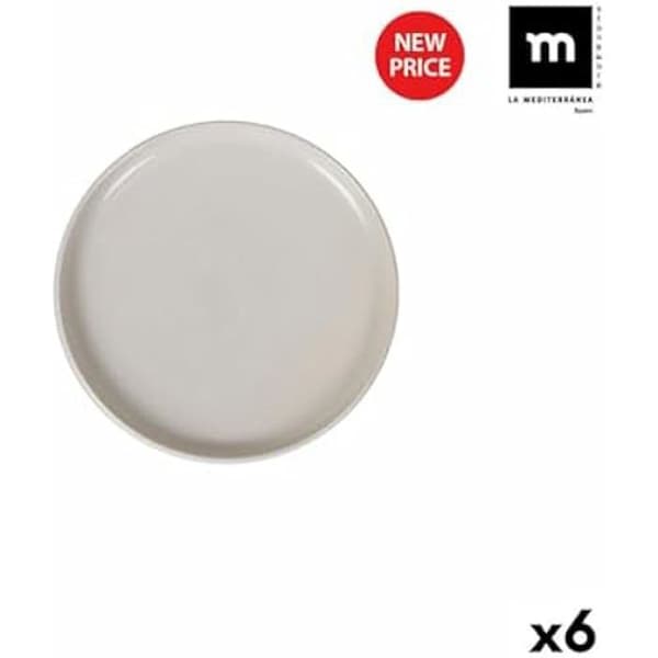 Middagstallrik - La Mediterránea - Glänsande elfenben - 27 cm - Set med 6 enheter - Flerfärgad