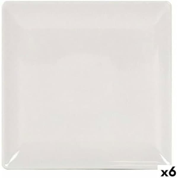 Middagstallrik - La Mediterránea - 41678 - Elfenbensstengods - 24 x 24 x 2 cm - Set med 6 enheter