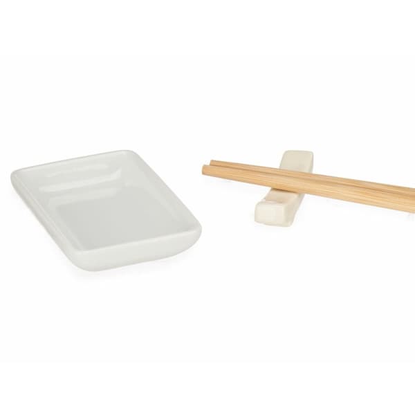 Sushisetti Kinvara 1249SJ4111 Valkoinen Bambu Posliini (12 Kappaletta) (6 osaa)