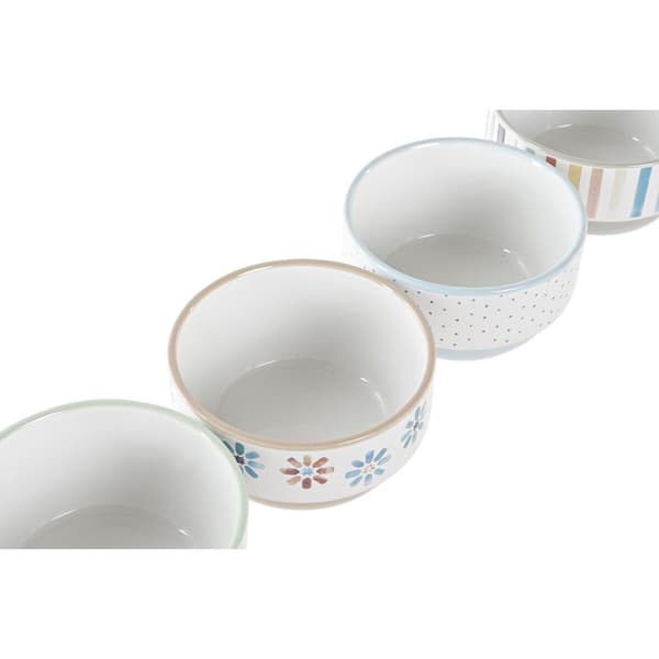 Skålsæt DKD Home Decor Stentøj 460 ml 12 x 12 x 6,5 cm (4 enheder)