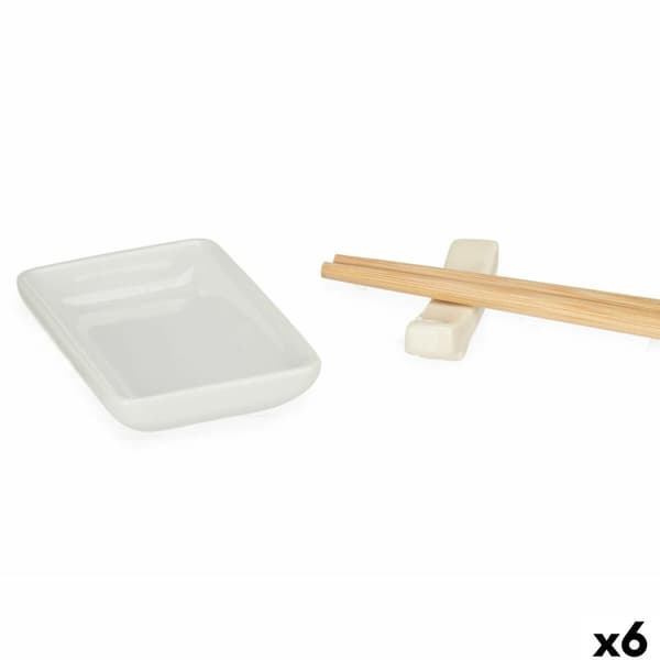 Sushisetti Kinvara 1249SJ4111 Valkoinen Bambu Posliini (12 Kappaletta) (6 osaa)