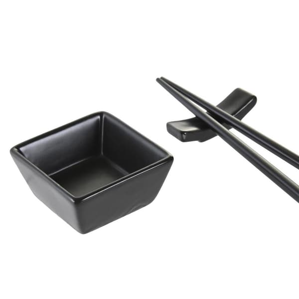 Sushiset DKD Home Decor Naturell Svart Bambu Stengods Orientalisk