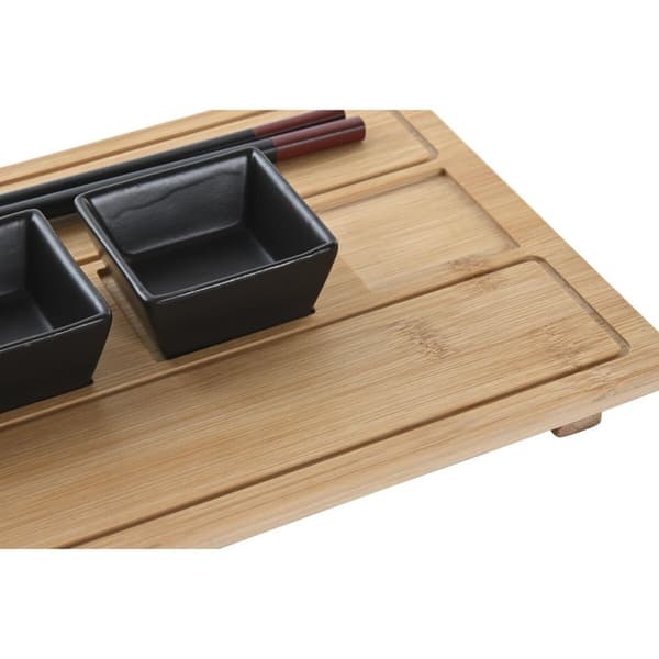 Sushisetti DKD Home Decor Luonnollinen Musta Bambu Kivitavara Itämainen