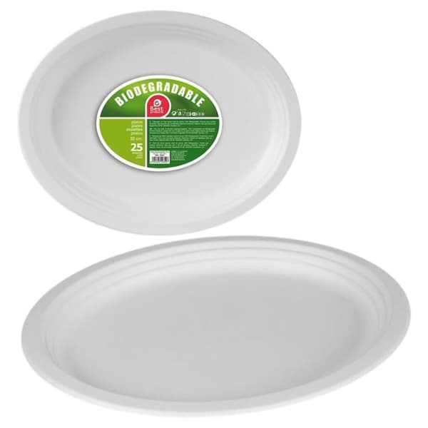 Tallriksset Best Products Green Sockerrör ø 32 cm Biologiskt nedbrytbar Engångsanvändning 25 antal