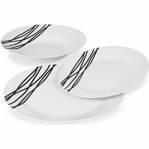 Posliiniastiasto Valkoinen Etninen 18 Kappaletta