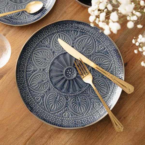 Tallrik | INDIEN | marinblå servis | 27 cm | 974919