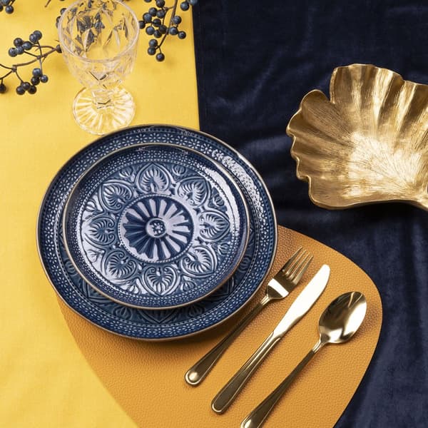 Plade | INDIEN | dessert marineblå | 21 cm | 974926