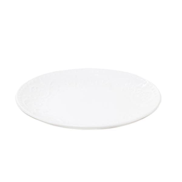 Plade | SYLIA | dessert hvid med ornament | 21 cm | 844015