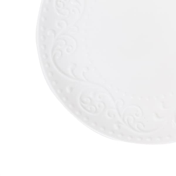 Plade | SYLIA | dessert hvid med ornament | 21 cm | 844015