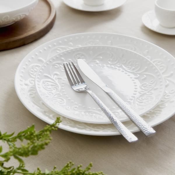 Plade | SYLIA | dessert hvid med ornament | 21 cm | 844015