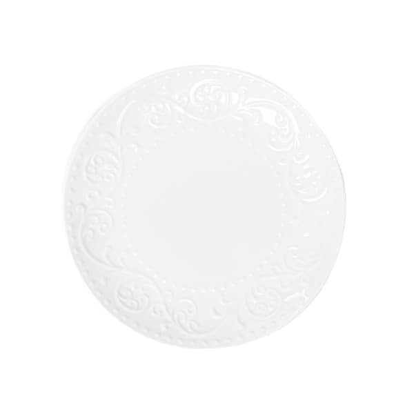 Plade | SYLIA | dessert hvid med ornament | 21 cm | 844015