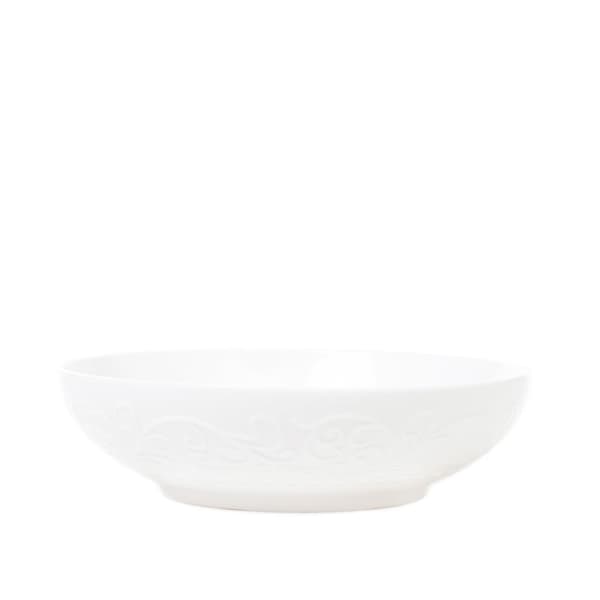Tallrik | SYLIA | djup vit med ornament | 20 cm | 844022