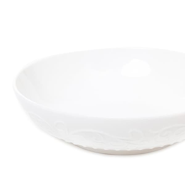 Tallrik | SYLIA | djup vit med ornament | 20 cm | 844022