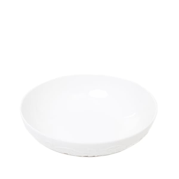 Tallrik | SYLIA | djup vit med ornament | 20 cm | 844022
