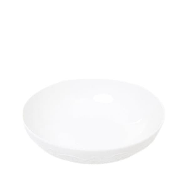 Tallrik | SYLIA | djup vit med ornament | 20 cm | 844022