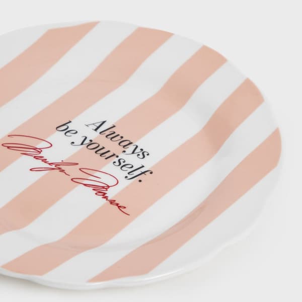 Plade | MONROE KÆRLIGHED | dessert stribet pink | 19 cm | 726897